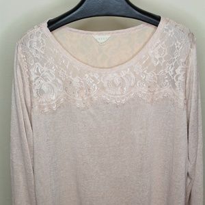 Pale Pink Top with Lace Detail
